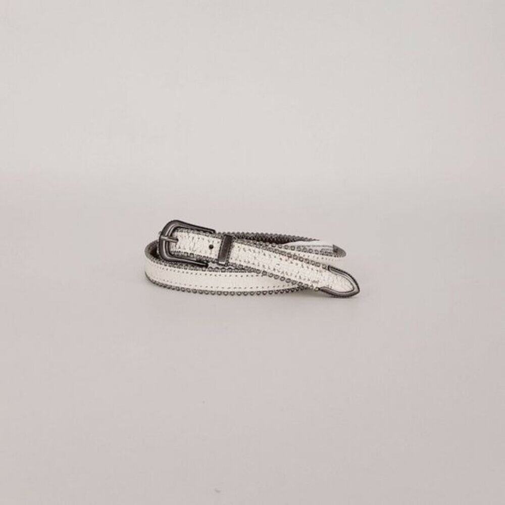 NEW AEO Belt Leather Distressed Antiqued Nickel